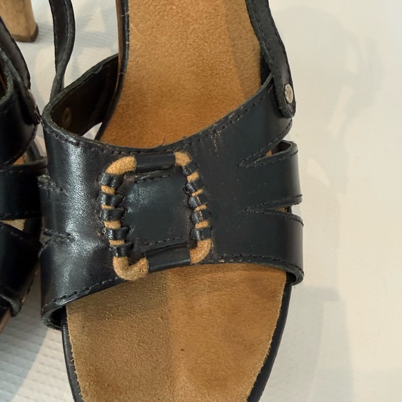 Vintage Michael Kors Black Leather Wedge Sandals - Picture 4 of 10